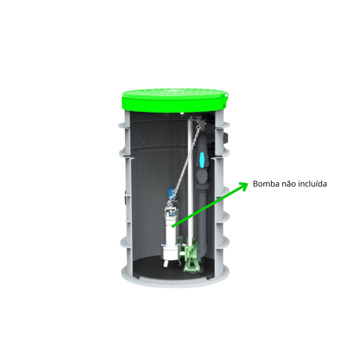 E.Elev. DN800 (1000 a 1800mm) c/ acess e guias 63mm, s/bomba